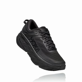 Hoka One One BONDI 7 Men's Road Running Shoes Black | US-81457