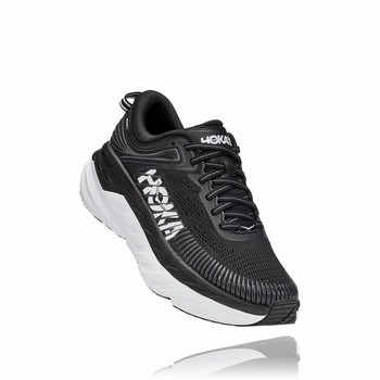 Hoka One One BONDI 7 Women's Road Running Shoes Black | US-15402