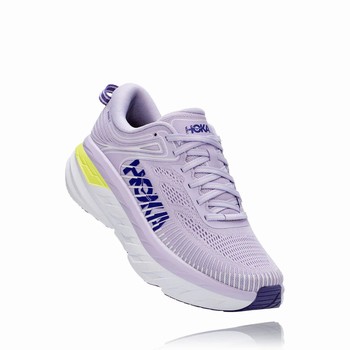 Hoka One One BONDI 7 Women's Wides Shoes Purple / Blue | US-30151