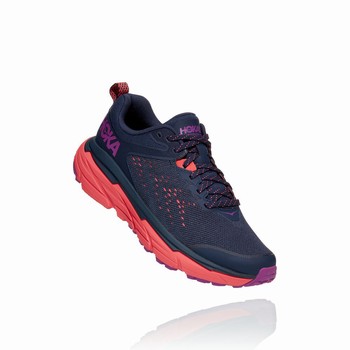 Hoka One One CHALLENGER ATR 6 Women's Trail Running Shoes Navy / Red | US-11117