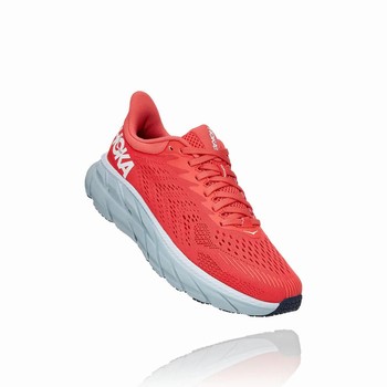 Hoka One One CLIFTON 7 Women's Road Running Shoes Red | US-80227
