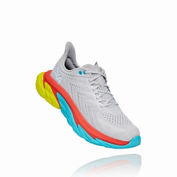 Hoka One One CLIFTON EDGE Men's Track Running Shoes Grey / Orange / Green / Blue | US-21922