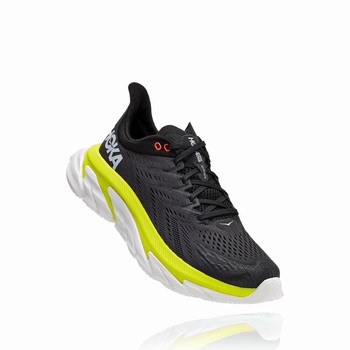 Hoka One One CLIFTON EDGE Men's Track Running Shoes Black / Green | US-68774