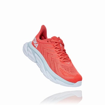 Hoka One One CLIFTON EDGE Women's Track Running Shoes Red / White | US-98904