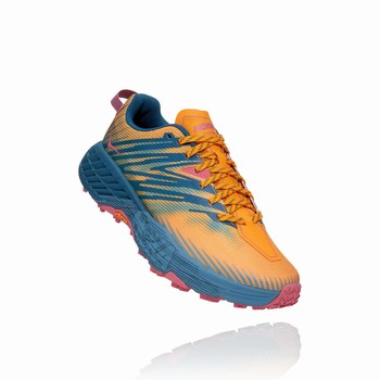 Hoka One One SPEEDGOAT 4 Women's Trail Running Shoes Orange / Blue | US-52481