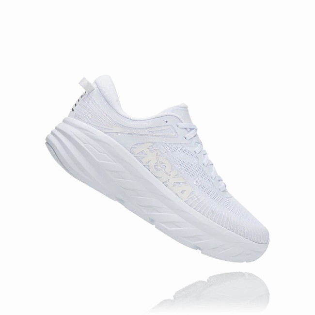 Hoka One One BONDI 7 Men's Road Running Shoes White | US-45491