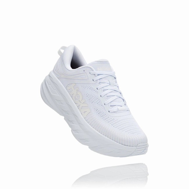 Hoka One One BONDI 7 Men\'s Road Running Shoes White | US-45491