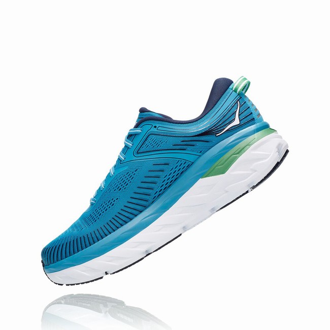 Hoka One One BONDI 7 Men's Road Running Shoes Blue | US-59004