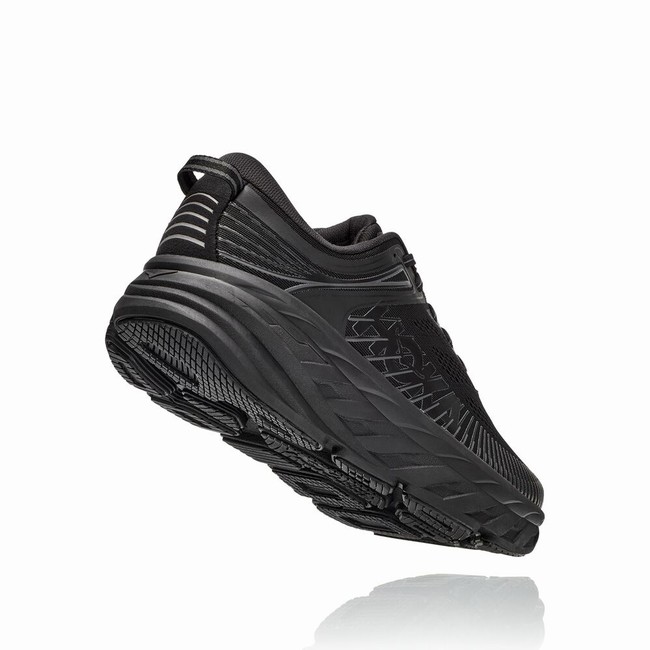 Hoka One One BONDI 7 Men's Road Running Shoes Black | US-81457