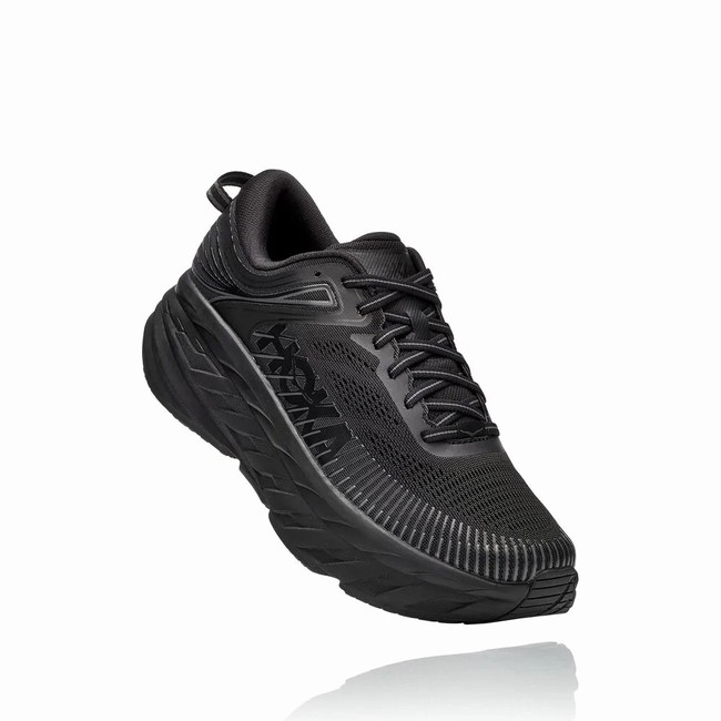 Hoka One One BONDI 7 Men\'s Road Running Shoes Black | US-81457