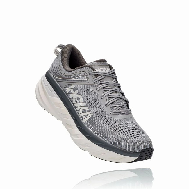 Hoka One One BONDI 7 Men\'s Road Running Shoes Black / Grey | US-97162