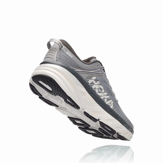 Hoka One One BONDI 7 Men's Vegan Shoes Grey | US-12974