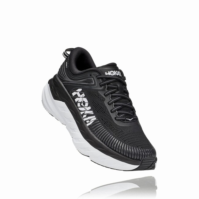 Hoka One One BONDI 7 Women\'s Road Running Shoes Black | US-15402