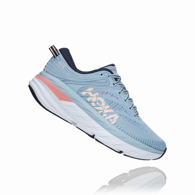Hoka One One BONDI 7 Women's Road Running Shoes Blue | US-54382