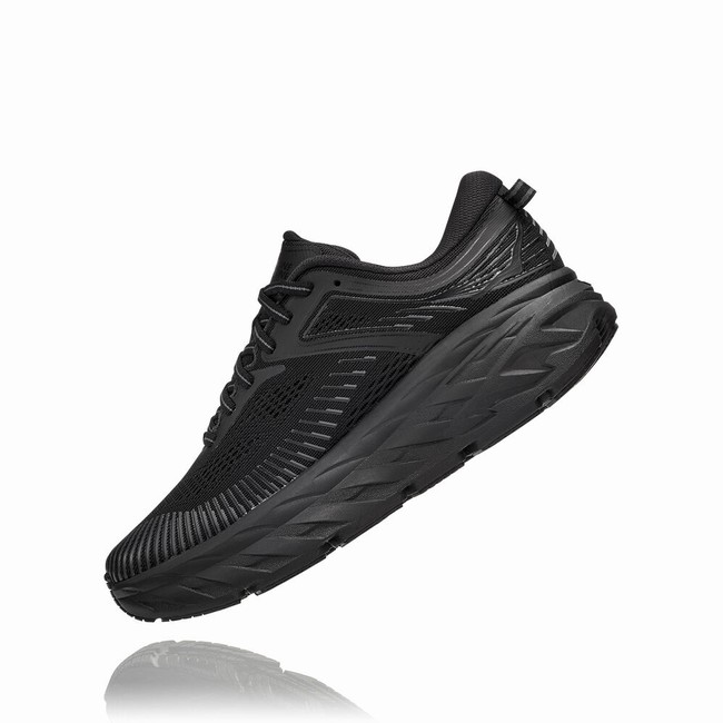 Hoka One One BONDI 7 Women's Road Running Shoes Black | US-85393