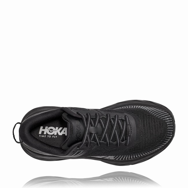 Hoka One One BONDI 7 Women's Road Running Shoes Black | US-85393