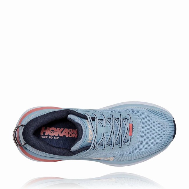 Hoka One One BONDI 7 Women's Vegan Shoes Blue | US-78032