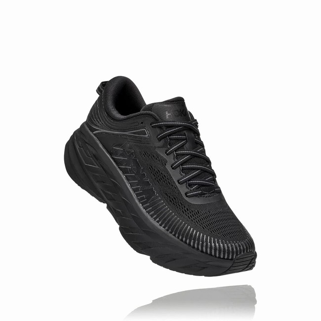 Hoka One One BONDI 7 Women\'s Wides Shoes Black | US-65656