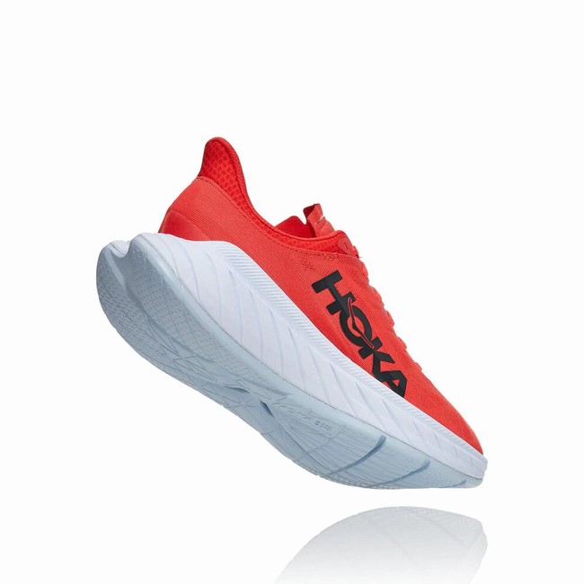 Hoka One One CARBON X 2 Men's Road Running Shoes Red | US-86376