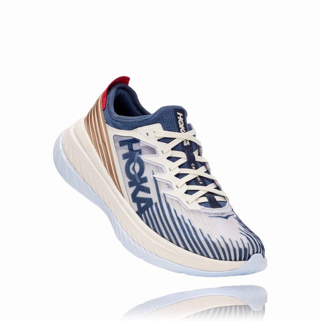 Hoka One One CARBON X-SPE Men\'s Track Running Shoes Beige / Blue | US-66178