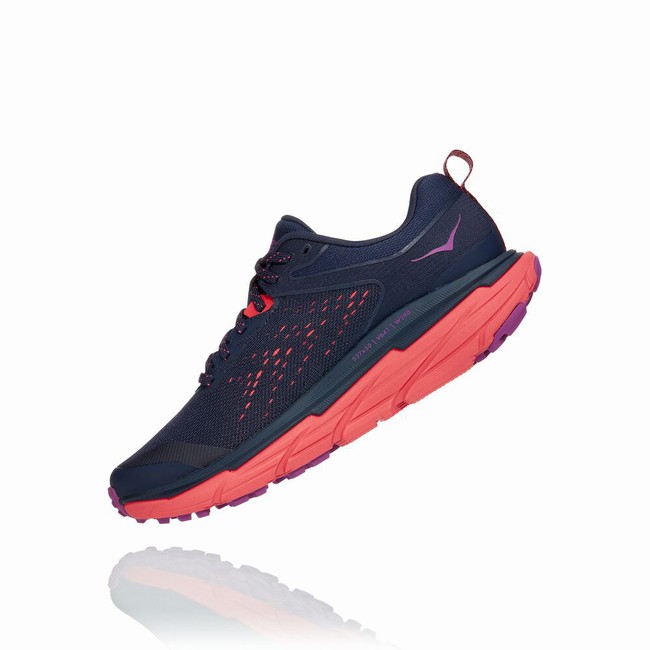 Hoka One One CHALLENGER ATR 6 Women's Trail Running Shoes Navy / Red | US-11117