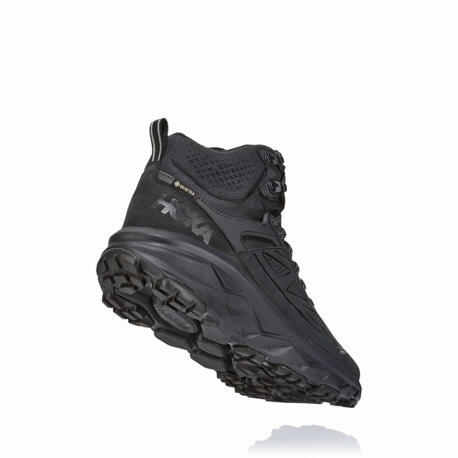 Hoka One One CHALLENGER MID GORE-TEX Men's Lifestyle Shoes Black | US-20700