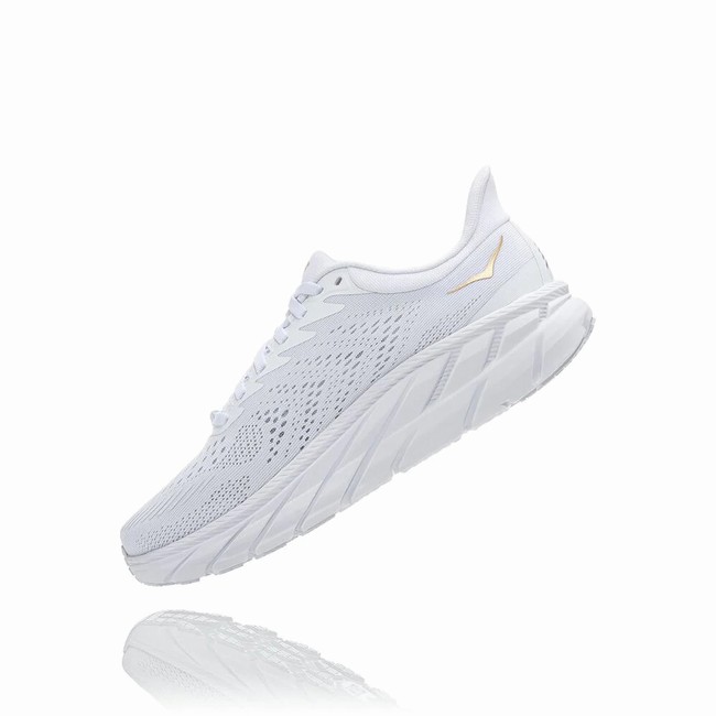 Hoka One One CLIFTON 7 Men's Road Running Shoes White | US-39495