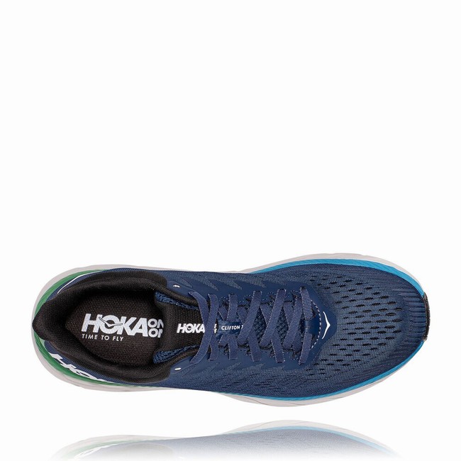 Hoka One One CLIFTON 7 Men's Road Running Shoes Navy | US-61251