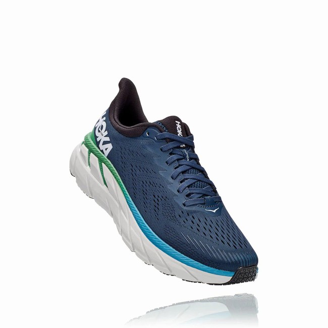 Hoka One One CLIFTON 7 Men\'s Road Running Shoes Navy | US-61251