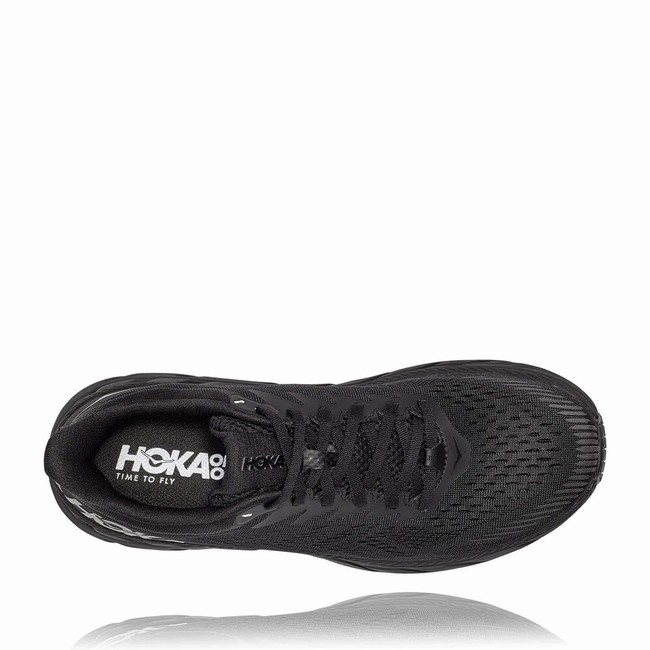 Hoka One One CLIFTON 7 Men's Wides Shoes Black | US-16262