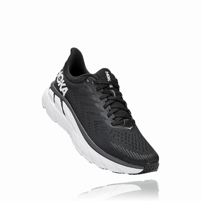 Hoka One One CLIFTON 7 Men\'s Wides Shoes Black | US-62871