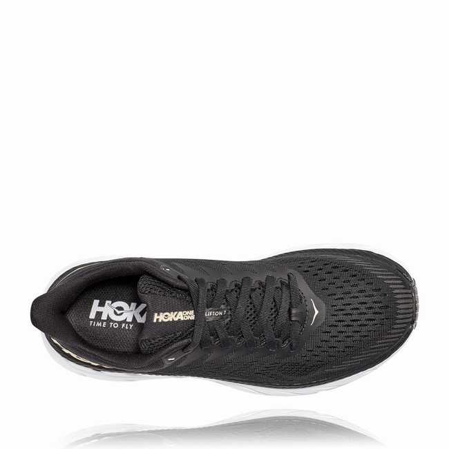 Hoka One One CLIFTON 7 Women's Road Running Shoes Black | US-29324
