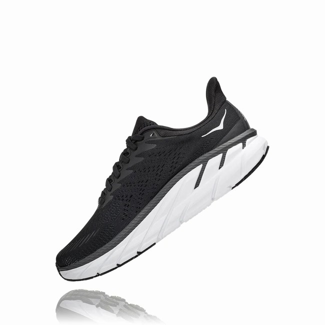 Hoka One One CLIFTON 7 Women's Wides Shoes Black | US-28006