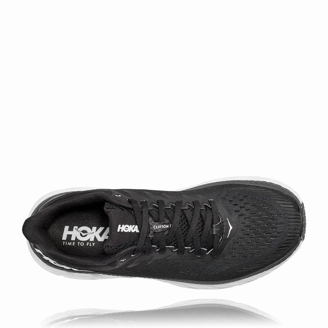 Hoka One One CLIFTON 7 Women's Wides Shoes Black | US-28006