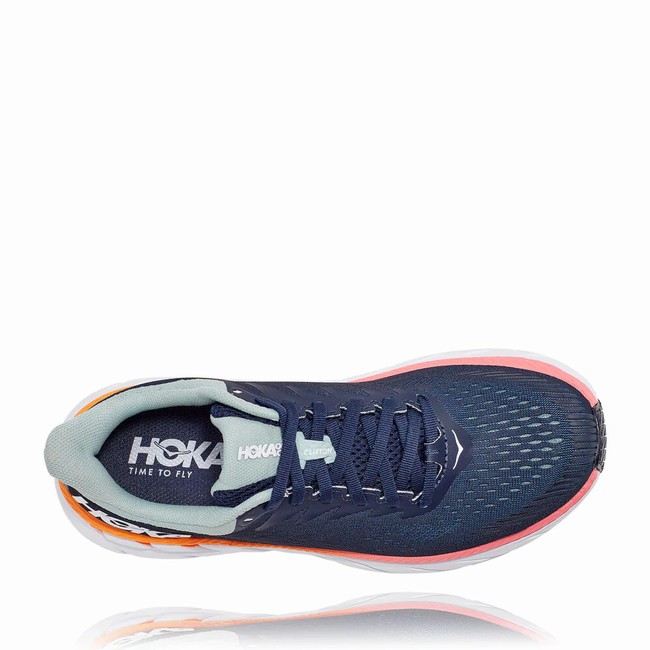 Hoka One One CLIFTON 7 Women's Wides Shoes Navy | US-51184