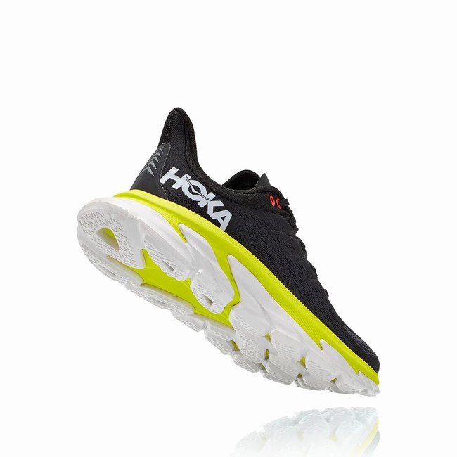 Hoka One One CLIFTON EDGE Men's Road Running Shoes Black / Green | US-78433