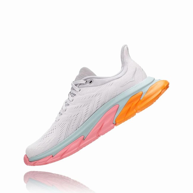 Hoka One One CLIFTON EDGE Men's Track Running Shoes White / Pink / Coral | US-24474