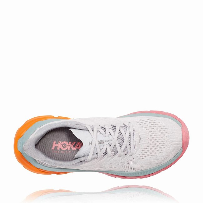 Hoka One One CLIFTON EDGE Men's Track Running Shoes White / Pink / Coral | US-24474