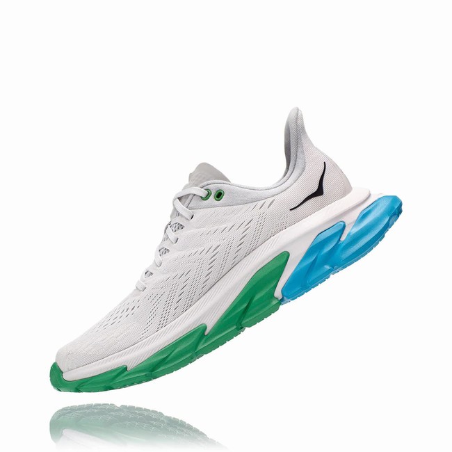 Hoka One One CLIFTON EDGE Men's Track Running Shoes White / Blue / Green | US-45191