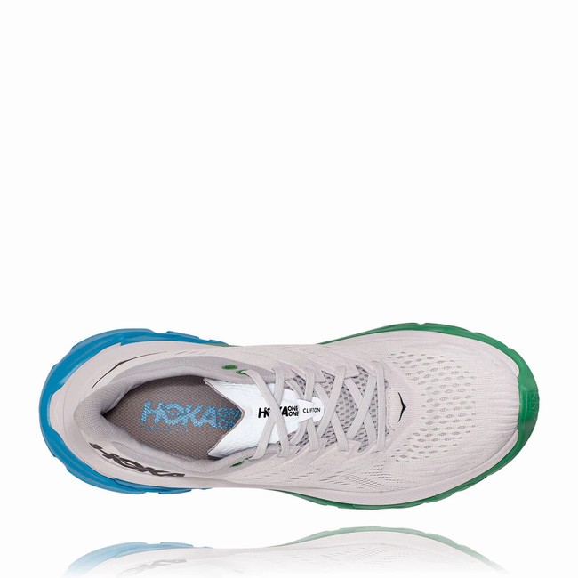 Hoka One One CLIFTON EDGE Men's Track Running Shoes White / Blue / Green | US-45191