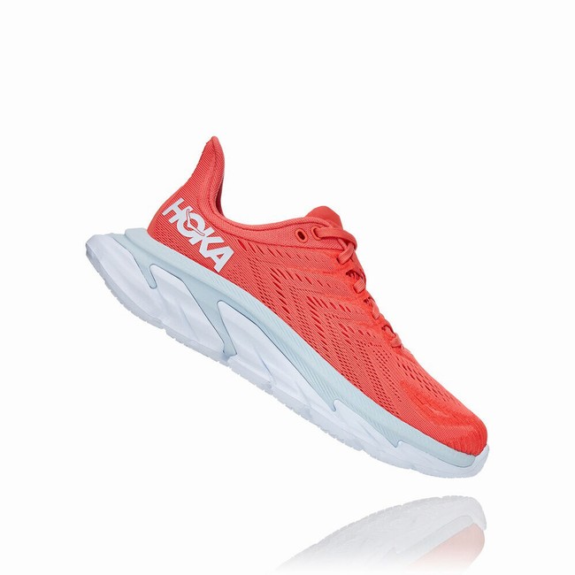 Hoka One One CLIFTON EDGE Women's Road Running Shoes Red | US-28858