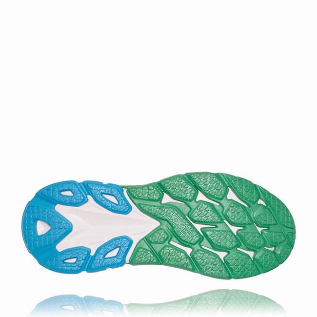 Hoka One One CLIFTON EDGE Women's Road Running Shoes White / Blue / Green | US-94240