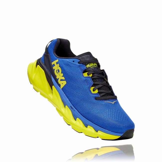 Hoka One One ELEVON 2 Men\'s Road Running Shoes Blue / Green | US-57537