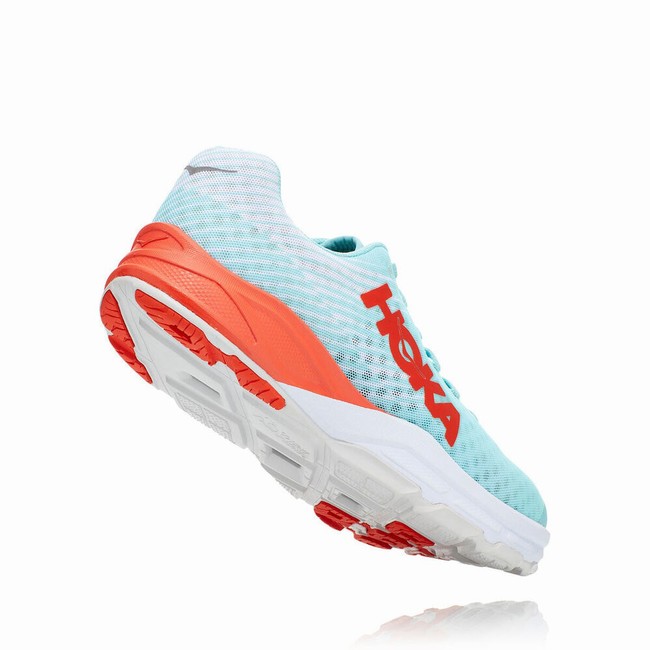 Hoka One One EVO CARBON ROCKET Women's Track Running Shoes Blue / Orange | US-92952