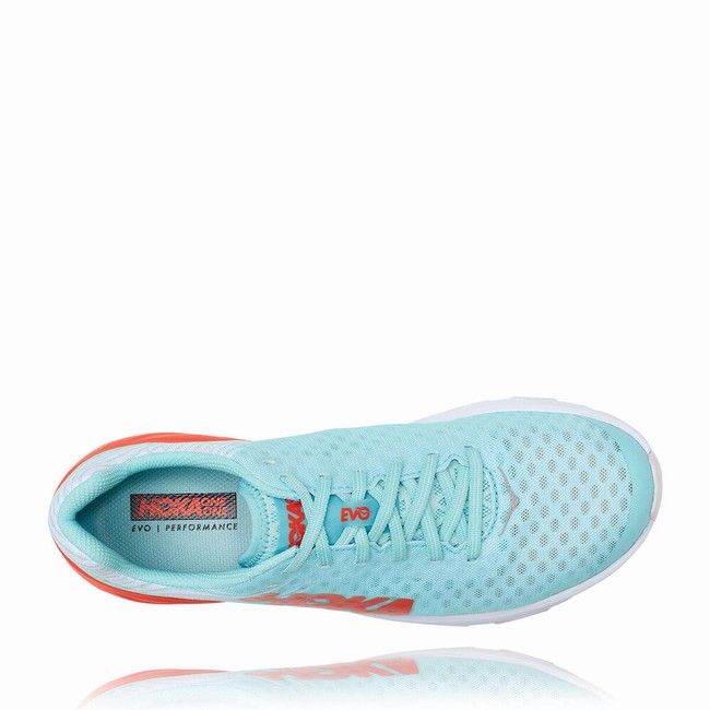 Hoka One One EVO CARBON ROCKET Women's Track Running Shoes Blue / Orange | US-92952