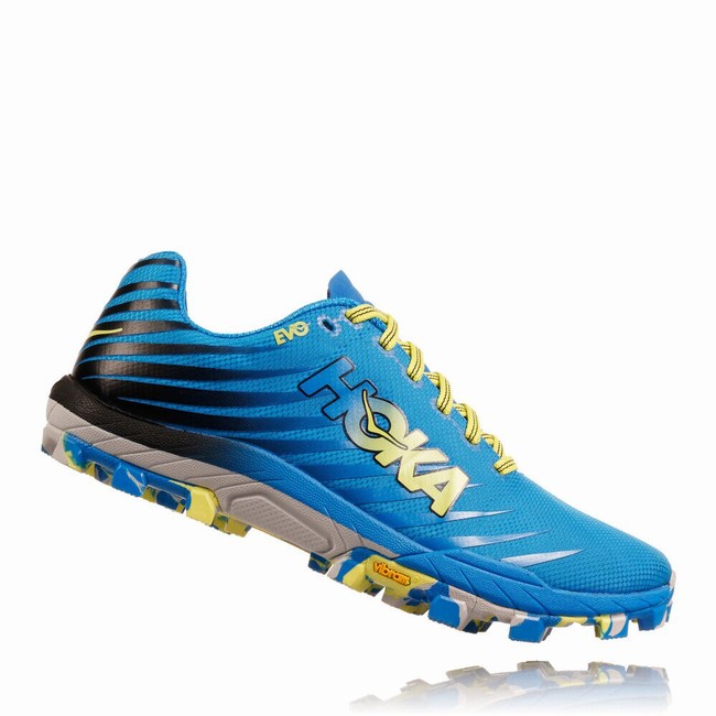 Hoka One One EVO JAWZ Women's Track Running Shoes Blue / Green | US-69345