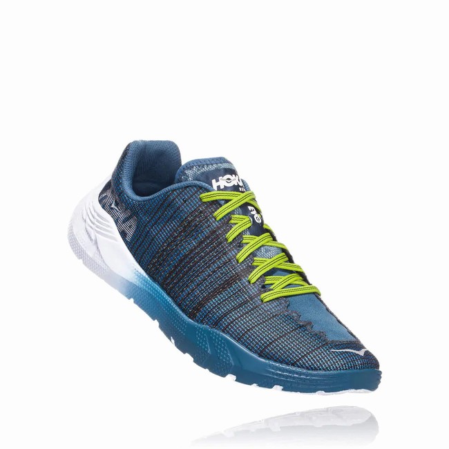 Hoka One One EVO REHI Men\'s Track Running Shoes Blue / Black | US-49300