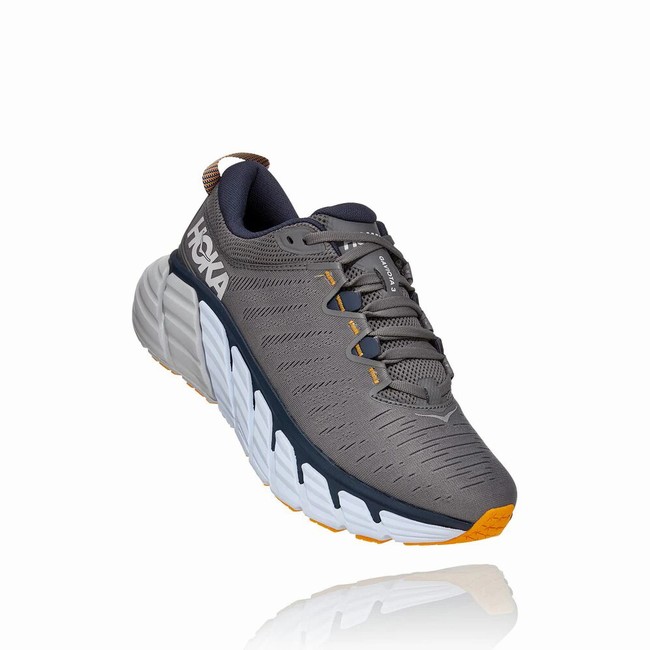 Hoka One One GAVIOTA 3 Men\'s Road Running Shoes Grey | US-47194