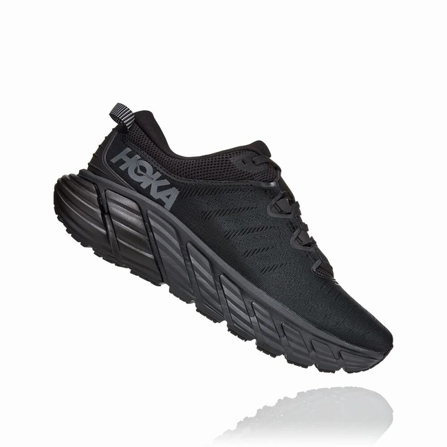 Hoka One One GAVIOTA 3 Men's Vegan Shoes Black | US-13221