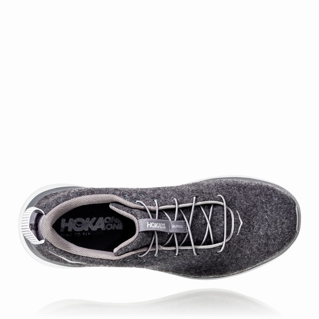 Hoka One One HUPANA FLOW WOOL Men's Lifestyle Shoes Grey / Black | US-28893